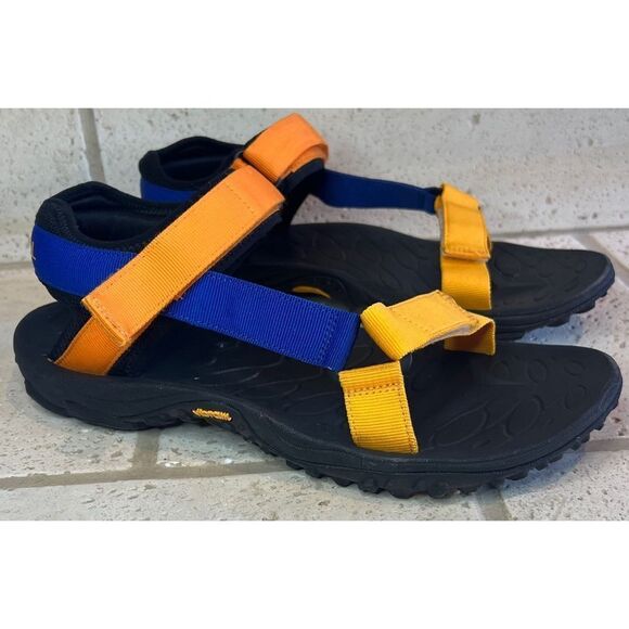 Merrell Men’s Kahuna Blue Orange Strappy Sandals Hook Loop Vibram Men Sz 11 main image 10